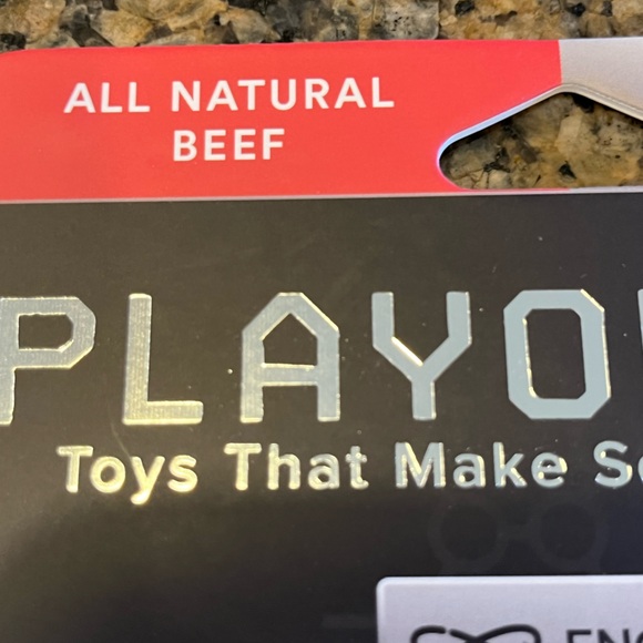 PLAYOLOGY small Dog Pebble Chew toy for dogs up to 15 lbs. beef scent - Picture 4 of 9